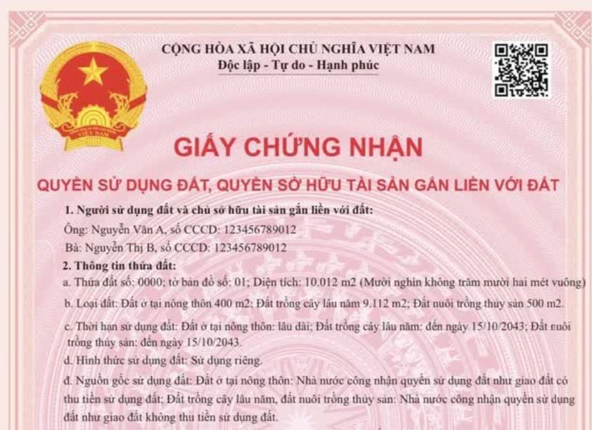 Mã QR trên sổ đỏ mẫu mới chứa đựng những thông tin gì?