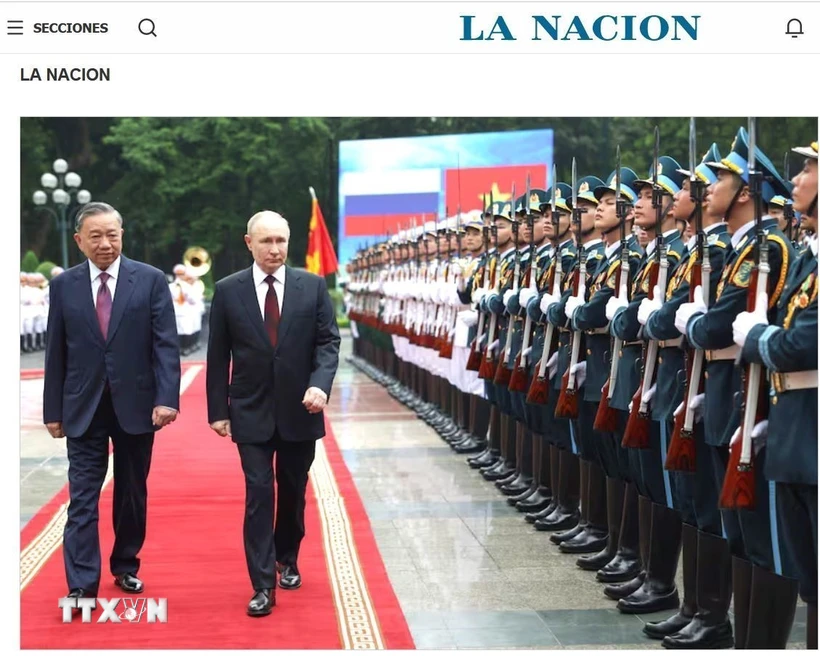 Truyền thông Argentina đưa tin đậm nét về chuyến thăm của ông Putin đến Việt Nam
