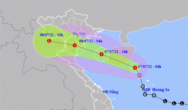 Áp thấp nhiệt đới giật cấp 8, Bắc Bộ mưa to đến rất to từ chiều nay 