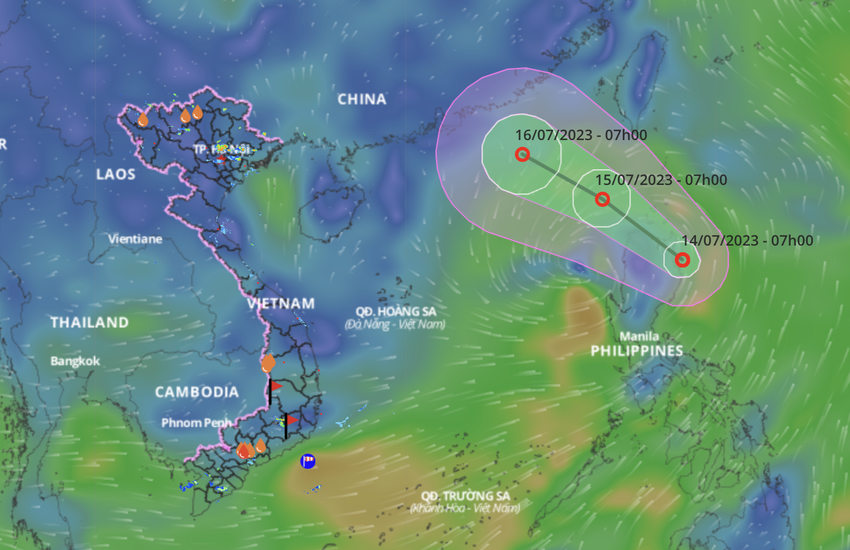 Tối nay, áp thấp nhiệt đới sẽ đi vào biển Đông 