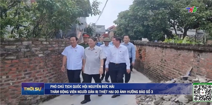 Phó Chủ tịch Quốc hội Nguyễn Đức Hải thăm, động viên người dân bị thiệt hại do bão số 3