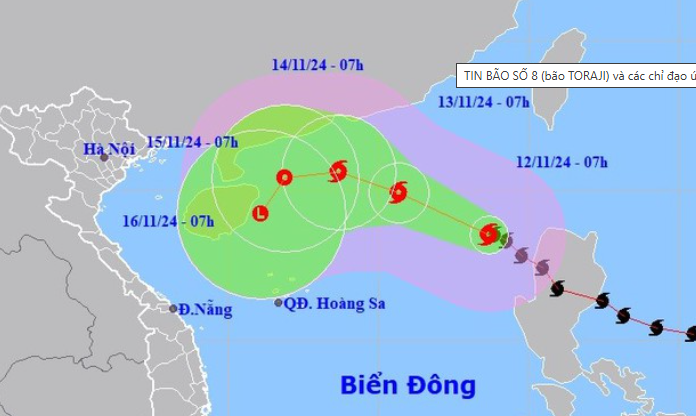 TIN BÃO SỐ 8 (bão TORAJI) và các chỉ đạo ứng phó 