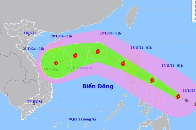 Bão MAN-YI mạnh lên thành siêu bão, giật trên cấp 17 hướng vào Biển Đông  