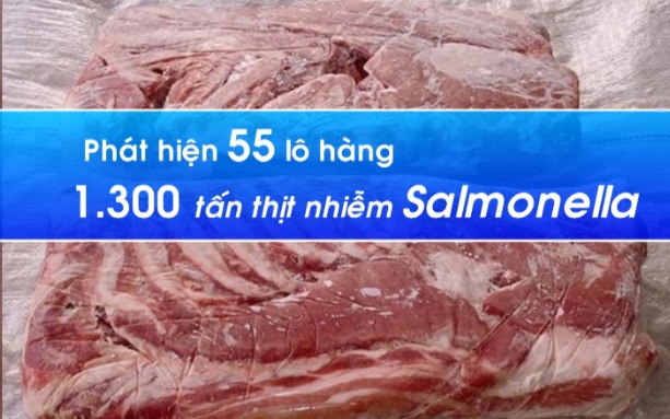 PHÁT HIỆN HƠN 1.300 TẤN THỊT NHIỄM SALMONELLA TRƯỚC KHI NHẬP VÀO VIỆT NAM