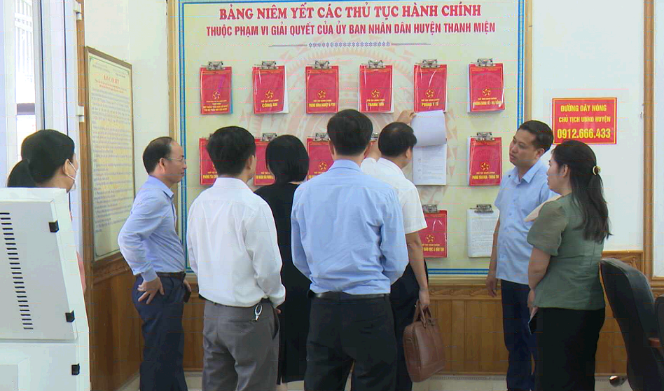 UBND TỈNH KIỂM TRA CẢI CÁCH HÀNH CHÍNH TẠI THANH MIỆN