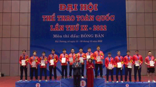 Hải Dương xếp thứ 3 toàn đoàn môn bóng bàn Đại hội Thể thao toàn quốc lần thứ 9